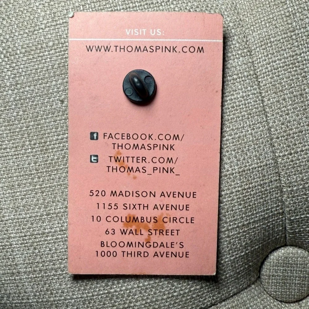 Thomas Pink London Union Jack Enamel‎ Pin Badge Pink Grey Flag NWT Collectible